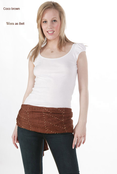 Ladies Nettle Silk Stole coco brown Color